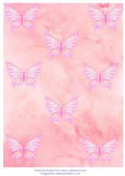 Butterflies Background Paper - Pink