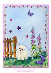 Westie in the Garden Topper