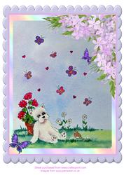 Westie Watching Butterflies Topper