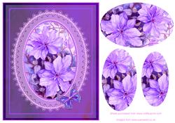 Blue Clematis with Butterfly Decoupage Sheet