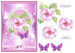 Vintage Lace and Butterflies with Camelia Decoupage