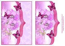 Pink Anemone Elegant Scallop Envelope Card