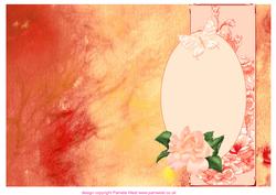 Peach Silk Quick Card with Butterfly and Roses