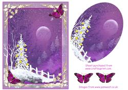 Purple Winter Step by Step Decoupage