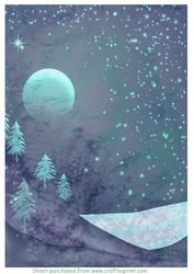 Watercolour Moon Background 6
