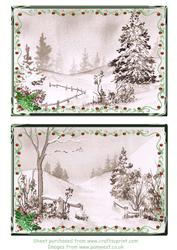 2 Christmas Toppers with Frame and Holly
