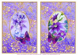 2 Floral Watercolour Toppers, Lilacs and Clematis