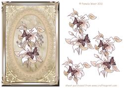 Vintage Lace, Lilac and Butterflies Decoupage