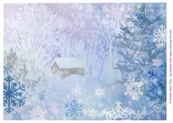 Cabin in Snow Background 1