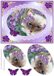 Cat and Bluebells Step by Step Decoupage