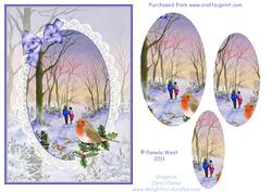 Winter Walk with Robin Step by Step Decoupage