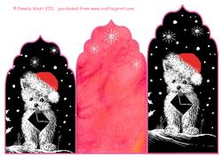 Santa Westie Elegants Cascade Trifold Crhistmas Card