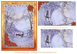 Field Gate in Snow Decoupage