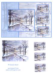 Church in Snow Decoupage