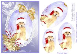 Christmas Santa Puppy Decoupage
