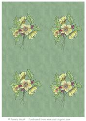 Christmas Roses Green Backing Paper