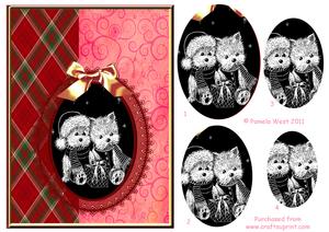 2 Westies and Tartan Decoupage Kit
