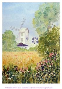 Windmill. Original Watercolour Paintings
