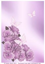 Roses and Butterflies Lilac Backing Paper