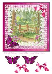 Woodland Scene with Butterflies Step by Step Decoupage