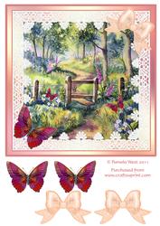 Woods in Summer with Butterflies, Step by Step Decoupage