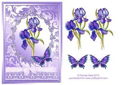 Irises and Butterflies Step by Step Decoupage