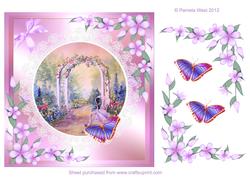 Summer Archway with Lace Frame and Butterflies