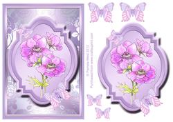 Anemone Watercolour Decoupage Quick Card