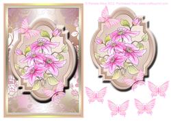 Clematis with Butterflies Watercolour Step by Step Decoupage