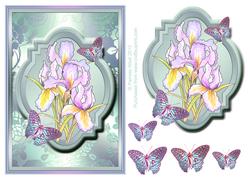 Iris and Butterflies Watercolour Step by Step Decoupage