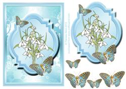 Snowdrops with Butterflies Watercolour Step by Step Decoupag