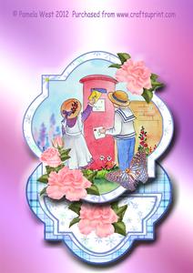 Posting a Letter Victorian Children Easel Card Kit