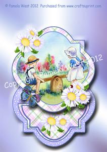 Seesaw - Victorian Children in Watercolour - Easel Card Kits