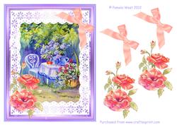Watercolour Tea in the Garden Decoupage
