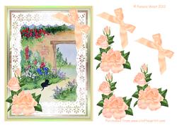 Watercolour Victorian Garden and Roses Decoupage Sheet