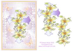 Easter Card with Watercolour Lilies Decoupage Sheet