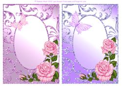 Roses and Butterflies Card Front Set 1