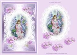 Watercolour Cameo Fairy with Anemones