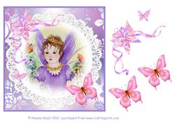 Watercolour Buttercup Fairy with Butterfliesdecoupage Sheet