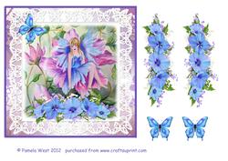 Watercolour Clematis Fairy Decoupage Sheet