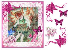 Watercolour Fairy with Dragons Decoupage Sheet