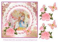 Watrecolour Fairy and Butterflies Decoupage Sheet