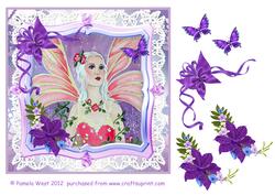 Watercolour Fairy Watching Butterfly Decoupage Sheet