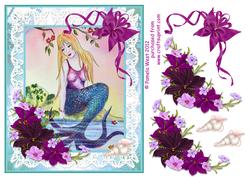Watercolour Mermaid Decoupage Sheet