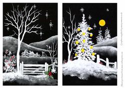Black and White Christmas Scenes 2