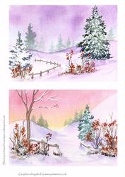 Winter Scenes 3 Toppers for Christmas Cards