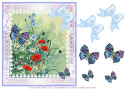 Daisies, Poppies and Butterflies Decoupage Step by Step