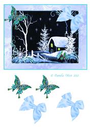 Blue and White Christmas Decoupage Sheet