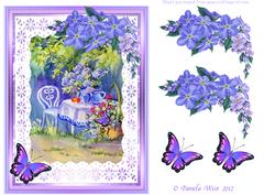 Tea in the Garden with Butterflies Decoupage Sheet
