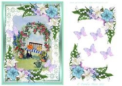 Cat by the Garden Seat Watercolour Decoupage
